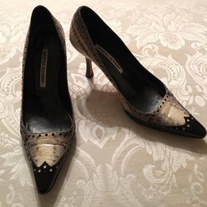 Manolo Blahnik Snakeskin Heels 37.5